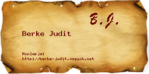 Berke Judit névjegykártya